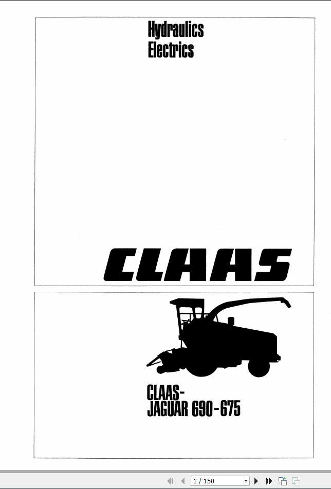 Claas Forage Harvester JAGUAR 690 675 Hydraulics Electrics Systems 1