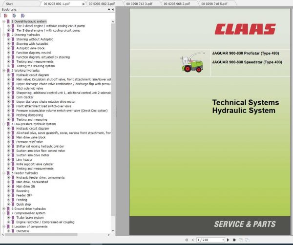 Claas Forage Harvester JAGUAR 900 830 Profistar Speedstar Type 492 493 Technical Systems 3