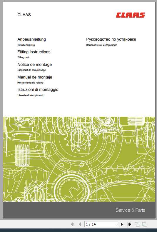 Claas Forage Harvesters CLAAS Fitting Instruction FR DE EN RU 1