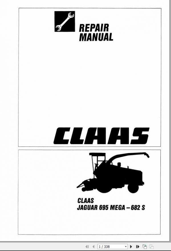Claas Forage Harvesters JAGUAR 695 MEGA 682 S EN Repair Manual 1