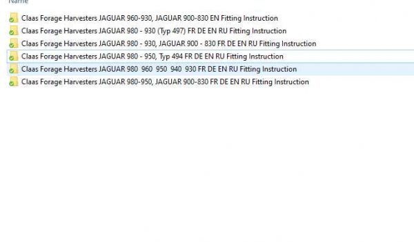Claas Forage Harvesters JAGUAR 830 980 Fitting Instruction FR DE EN RU 1