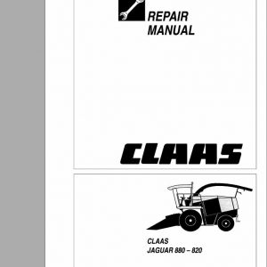 Claas Forage Harvesters JAGUAR 880 820 Repair Manual 1