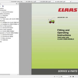 Claas Forage Harvesters JAGUAR 900 830 Fitting Instruction 1