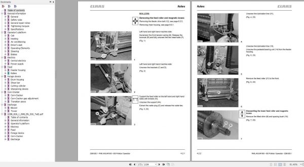 Claas Forage Harvesters JAGUAR 900 830 Profistar Speedstar Repair Manual 3