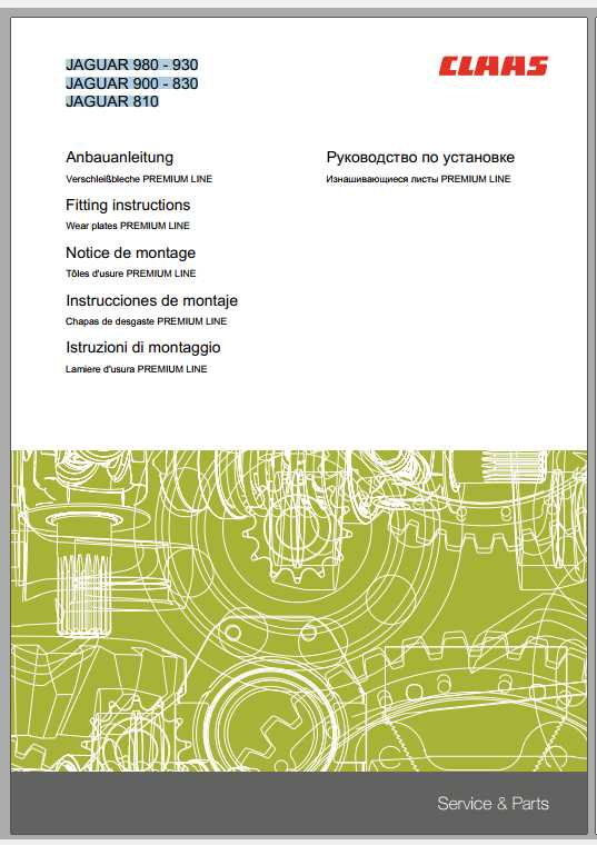 Claas Forage Harvesters JAGUAR 980 930 900 830 810 Fitting Instruction 1