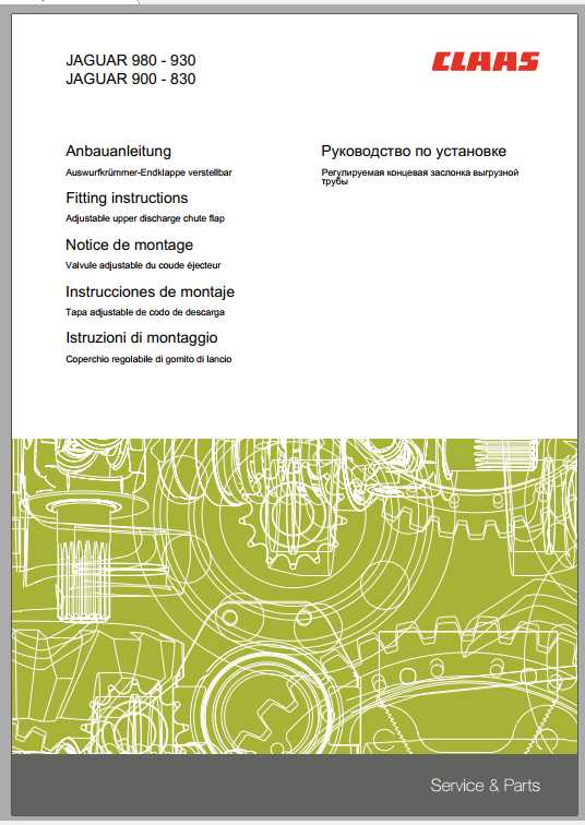 Claas Forage Harvesters JAGUAR 980 930 900 830 810 Fitting Instruction 2