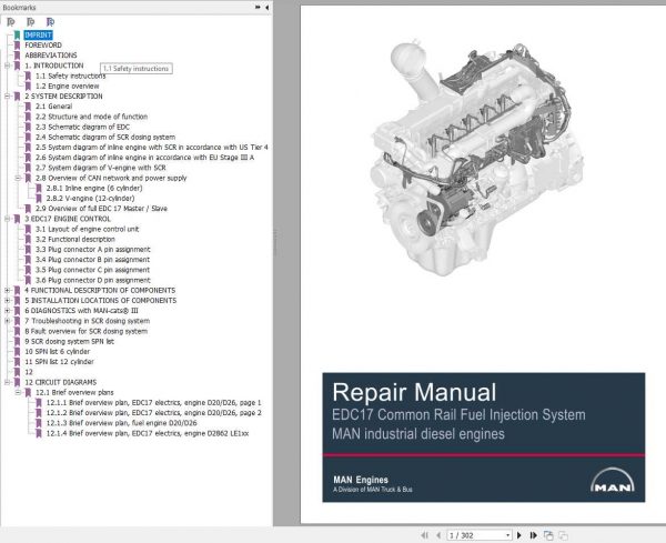 Claas Forage Harvesters MAN EDC17 Common Rail Fuel Injection System Repair Manual 1