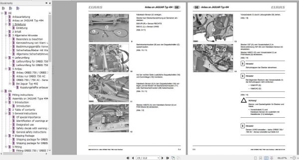 Claas Forage Harvesters ORBIS 600 750 Fitting Instruction 2