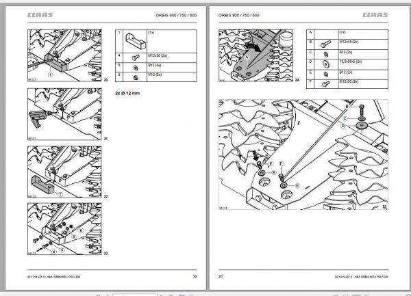Claas Forage Harvesters ORBIS 900 750 600 450 Fitting Instruction FR DE EN RU 3