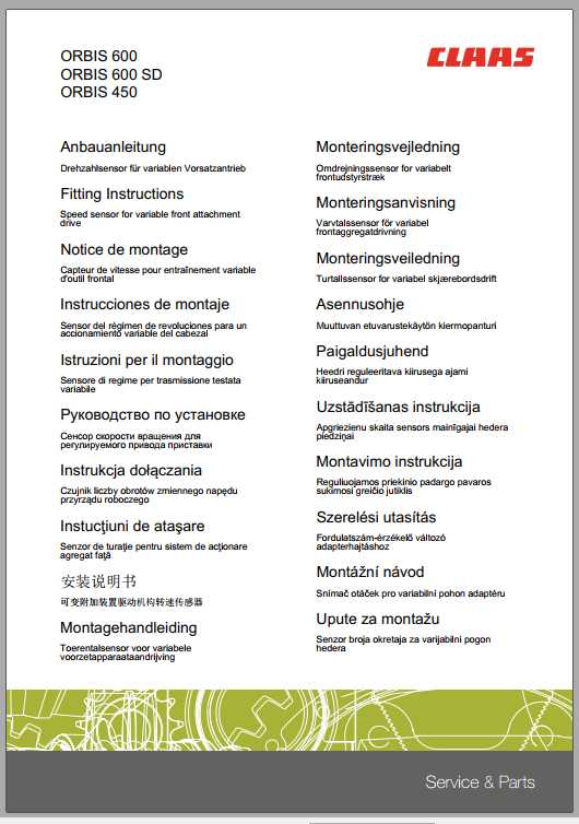 Claas Forage Harvesters ORBIS 900 750 Fitting Instruction 2