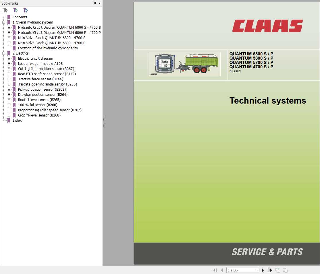 Claas Forage Wagons QUANTUM 4700 S P 6800 S P Technical Systems 1