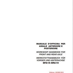 Claas Front And Rear AXLE GRAZIANO SFA15 SRA15 Workshop HandBook 1