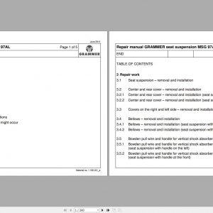 Claas GRAMMER seat suspension MSG 97AL Repair Manual 1