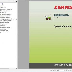 Claas Jaguar 900 830 Profistar Jaguar 900 830 Speedstar Operators Manual 1