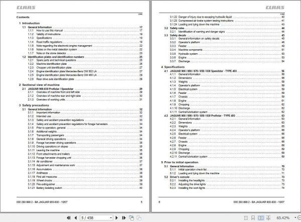 Claas Jaguar 900 830 Profistar Jaguar 900 830 Speedstar Operators Manual 2