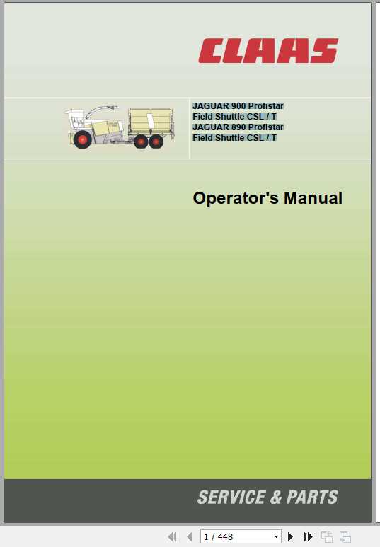 Claas Jaguar 900 Profistar Jaguar 890 Profistar Operators Manual 1