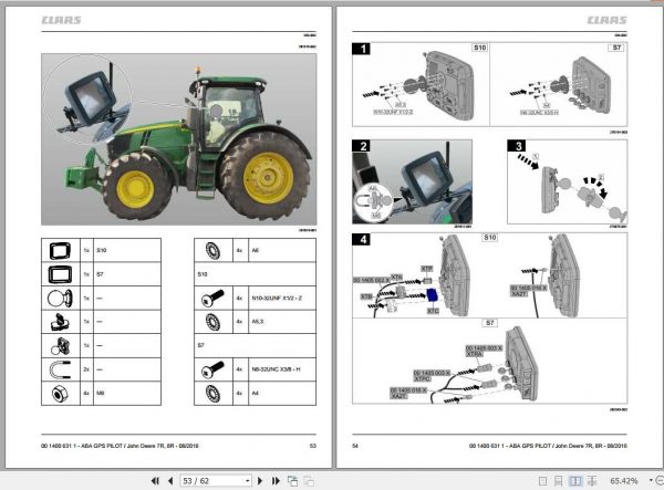 Claas John Deere 7R 8R Fitting Instruction FR DE EN RU 2