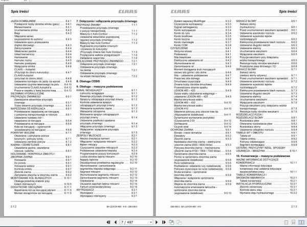 Claas Lexion 460 401 Cebis Operators Manual PL 2