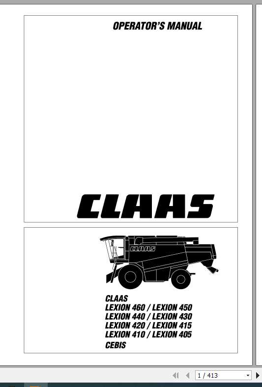 Claas Lexion 460 405 Cebis Operators Manual 1