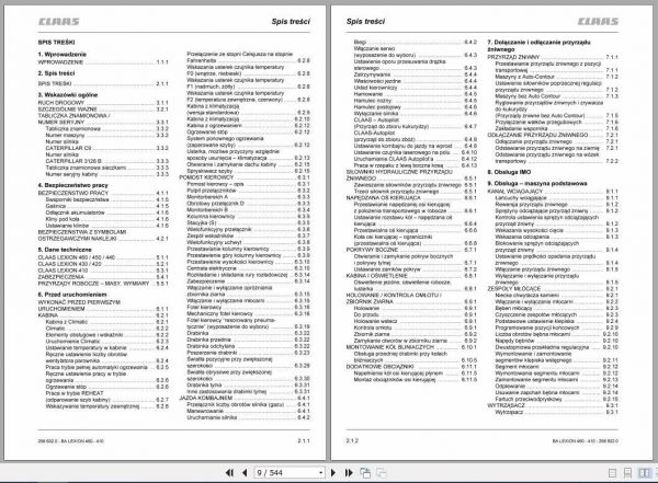 Claas Lexion 460 410 IMO Operators Manual PL 2
