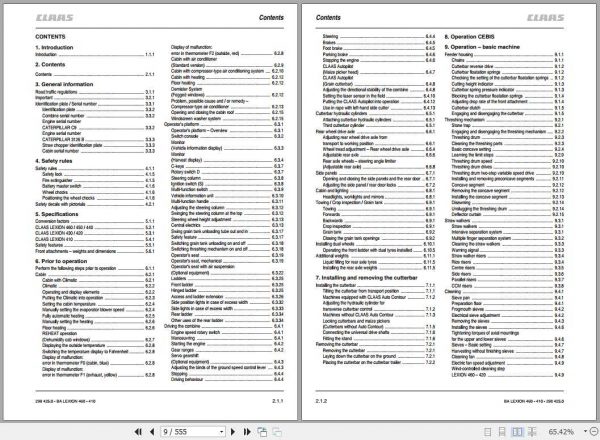 Claas Lexion 460 450 440 430 420 410 Cebis Operators Manual 2