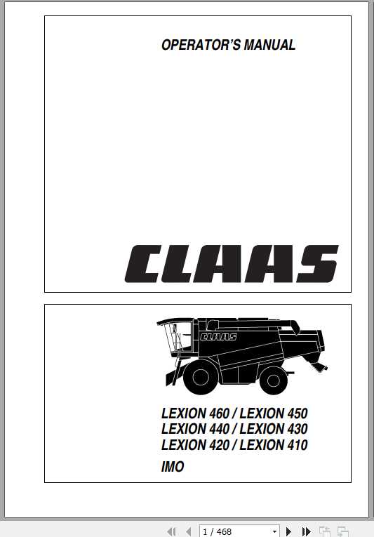 Claas Lexion 460 450 440 430 420 410 IMO Operators Manual 1