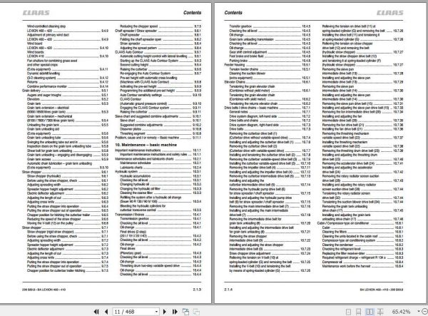 Claas Lexion 460 450 440 430 420 410 IMO Operators Manual 2