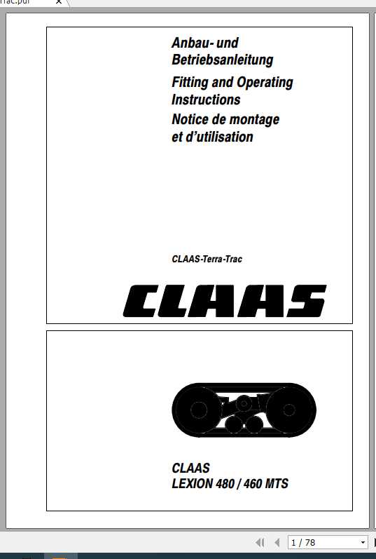 Claas Lexion 480 460 MTS Operators Manual FR DE EN RU 2