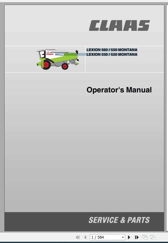 Claas Lexion 560 550 530 520 Montana Operators Manual 1
