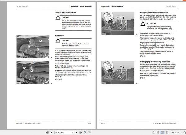 Claas Lexion 560 550 530 520 Montana Operators Manual 3