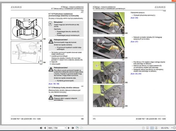 Claas Lexion 560 550 Lexion 540 540C Lexion 530 520 510 Operators Manual PL 3