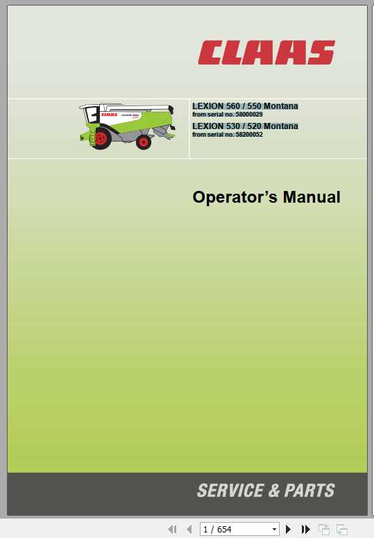 Claas Lexion 560 550 Montana Lexion 530 520 Montana Operators Manual 1