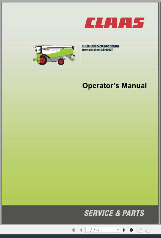 Claas Lexion 570 Montana Operators Manual 1
