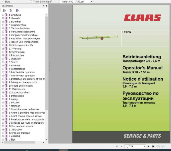 Claas Lexion Operators Manual FR DE EN RU 1