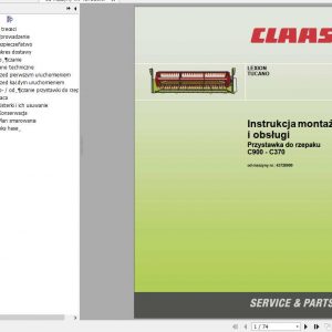 Claas Lexion Tucano C900 C370 Operators Manual PL 1