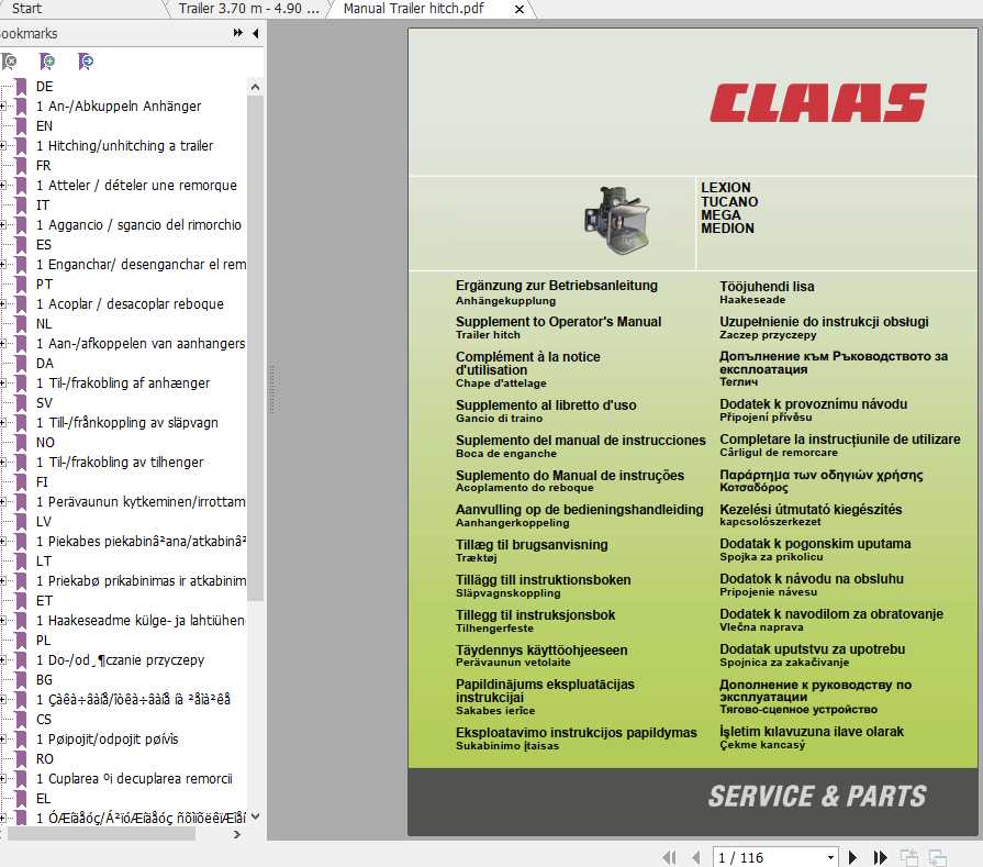 Claas Lexion Tucano Mega Medion Operators Manual FR DE EN RU 1