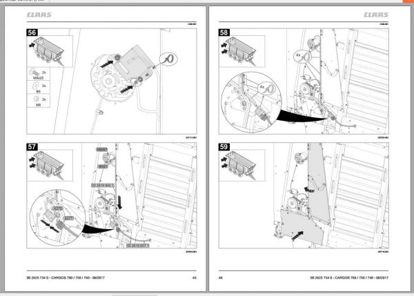 Claas Loader Wagons CARGOS 760 750 740 Fitting Instruction 2
