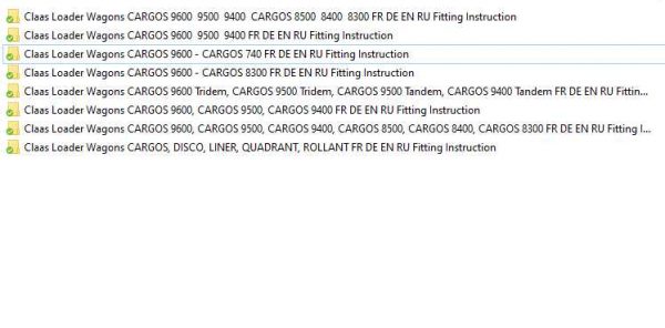 Claas Loader Wagons CARGOS 8300 9600 Fitting Instruction 1