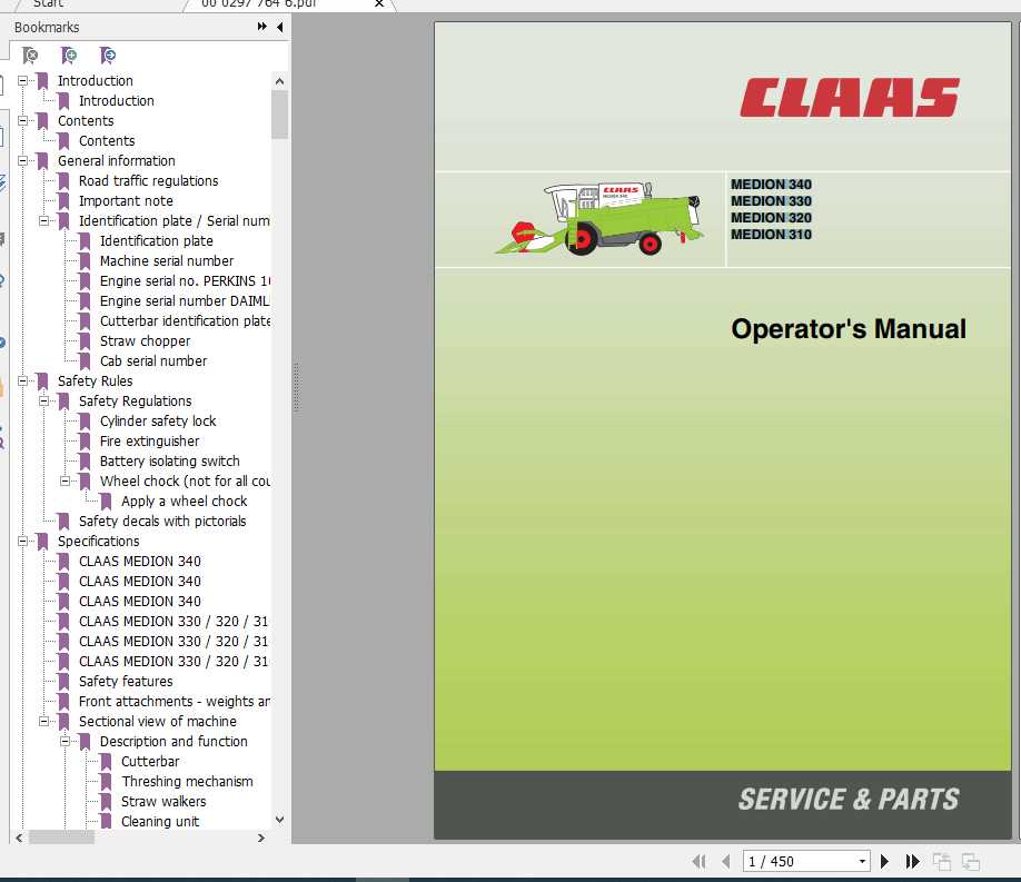 Claas Medion 340 310 Operators Manual 1