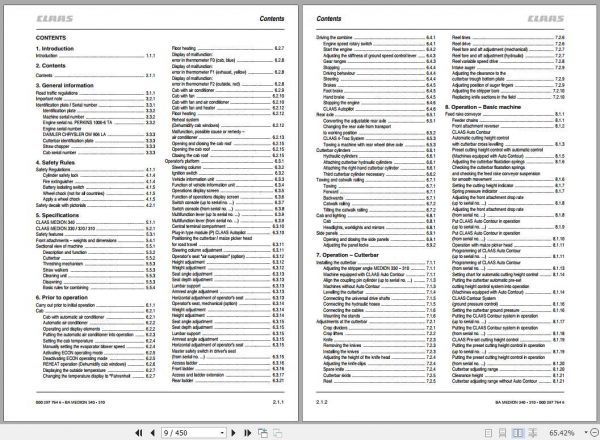 Claas Medion 340 310 Operators Manual 2