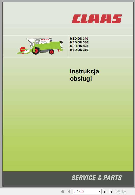 Claas Medion 340 Medion 330 Medion 320 Medion 310 Operators Manual PL 1