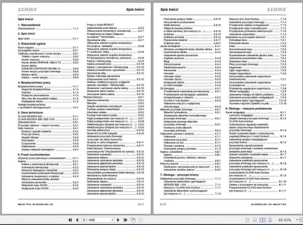 Claas Medion 340 Medion 330 Medion 320 Medion 310 Operators Manual PL 2