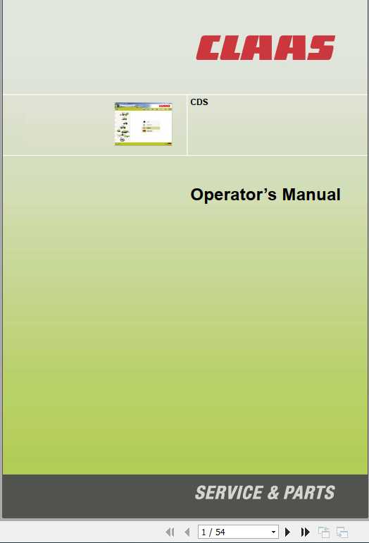 Claas Miscellaneous CDS Operators Manual FR DE EN RU 1