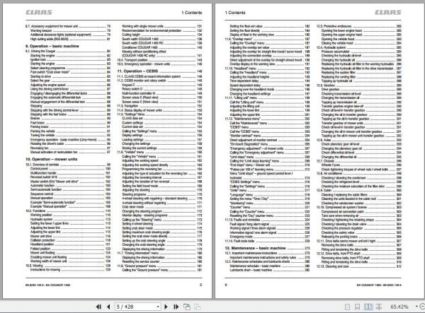 Claas Mowers COUGAR 1400 COUGAR 1400 RC Operators Manual 2