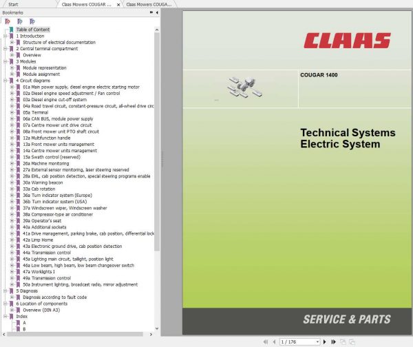 Claas Mowers COUGAR 1400 Hydraulic Electric System 2