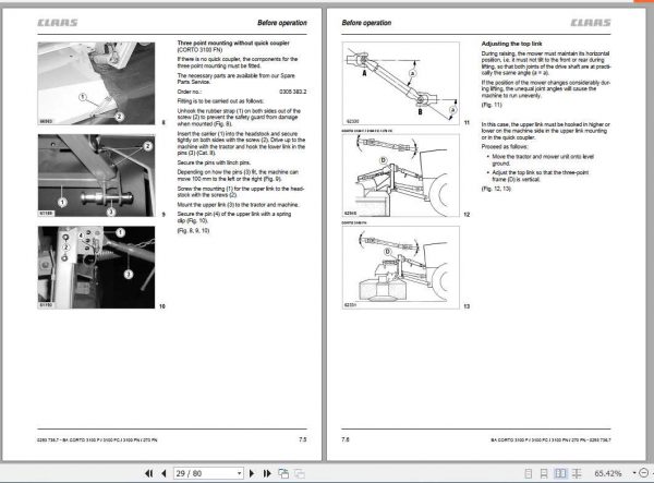 Claas Mowers Corto 3100F 3100FC 3100FN 270FC Operators Manual 2
