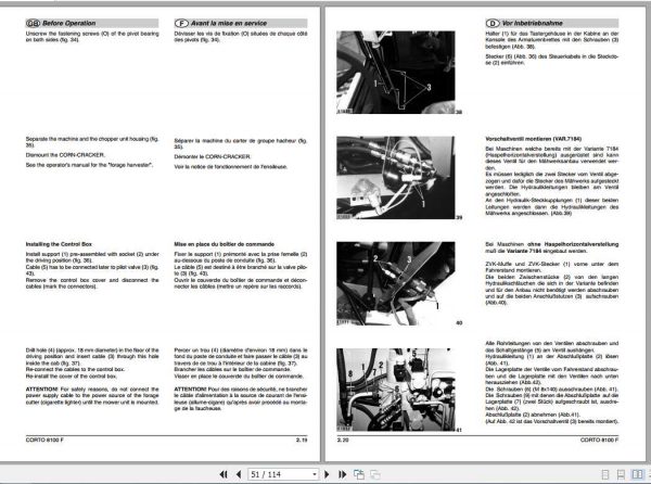 Claas Mowers Corto 8100 F Operators Manual FR DE EN RU 2