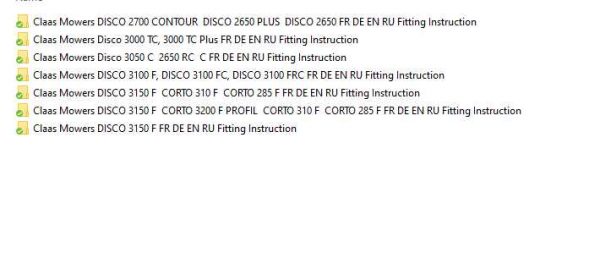 Claas Mowers DISCO 2650 2700 3000 3005 3100 3150 Fitting Instruction 1