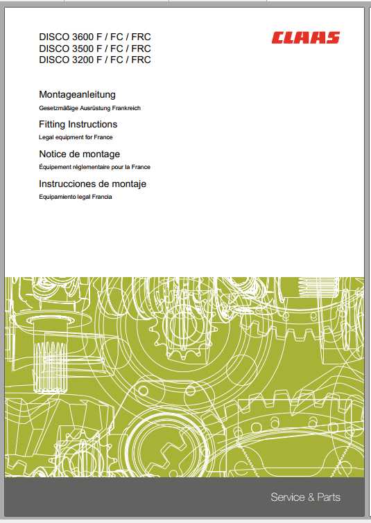 Claas Mowers DISCO 2650 2700 3000 3005 3100 3150 Fitting Instruction 3