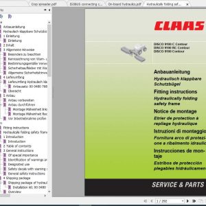 Claas Mowers DISCO 9100 C Fitting Instruction 1
